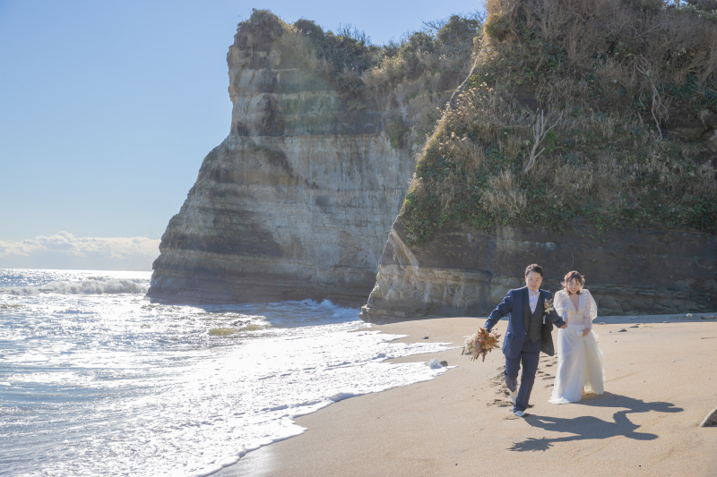 浜辺での青春ショット
