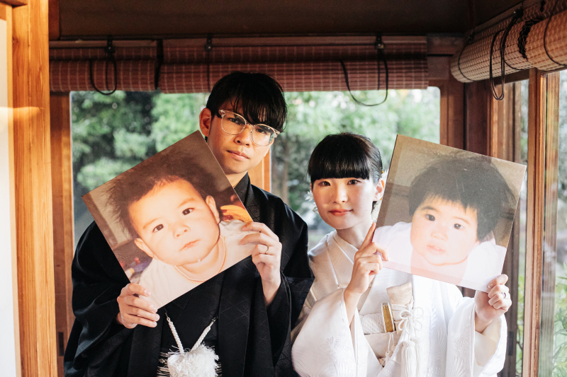 幼少期の写真と共に残す和装姿の思い出フォト
