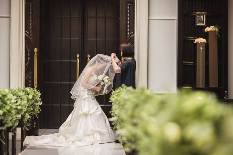 チャペルにて撮影スタート