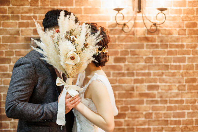 こだわりのブーケをメインにしたショットも♡