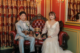 愛犬とファミリー撮影