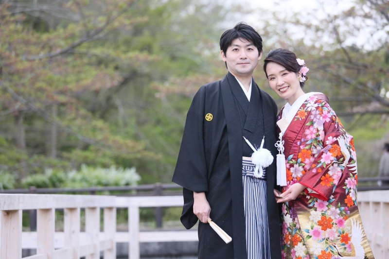 ロケーションで和装撮影