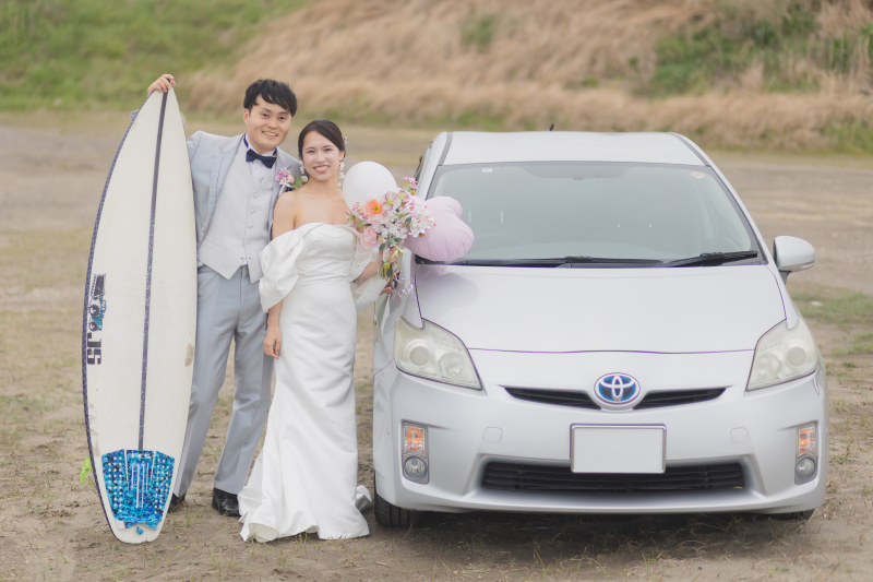 愛車とサーフボードで彩るウェディング