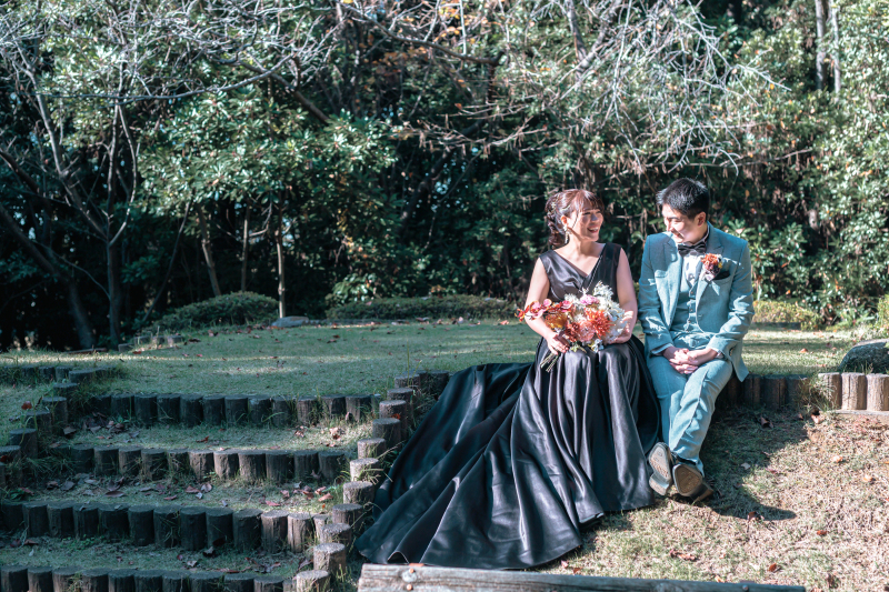 洋装に着替えてロケーションフォト