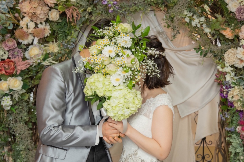 大きなブーケで