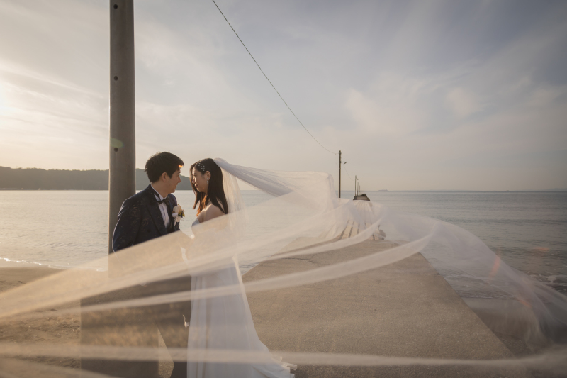 ヴェールで幻想的に