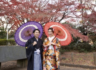 ペットちゃんと一緒に和装フォト