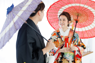 和装でわんちゃんと撮影！