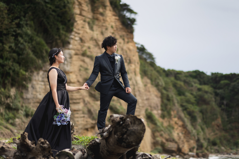 岩壁を生かした写真を