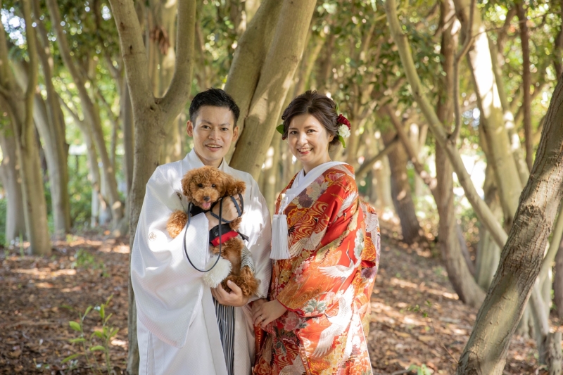 わんちゃんと笑顔溢れるフォトウエディング