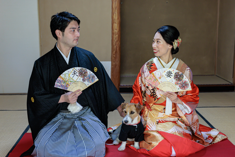 愛犬と和装撮影