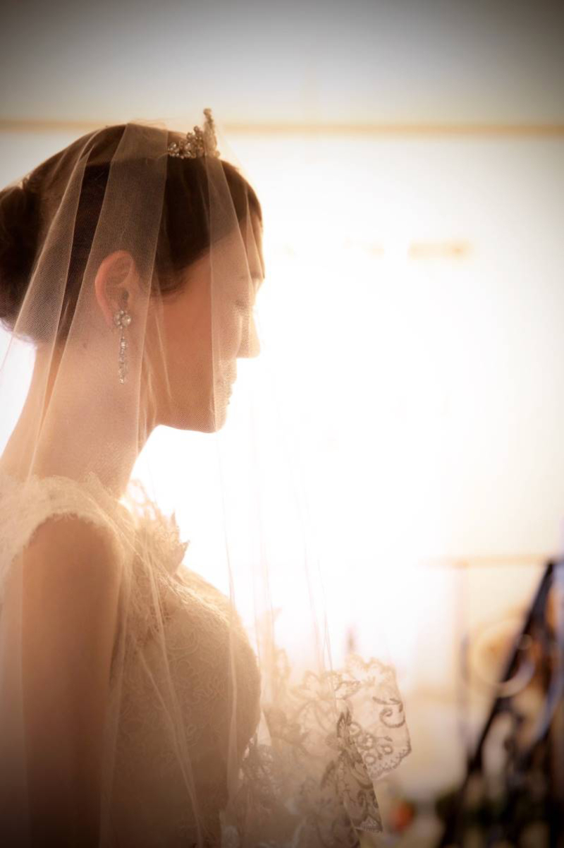 ベールをつけて