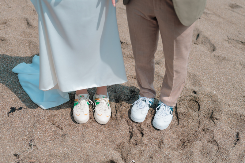 お揃いのスニーカー