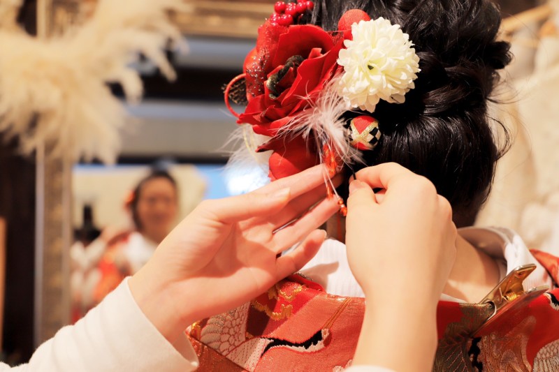 サロンにてお支度