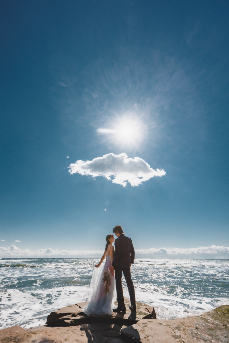 素敵な海岸でフォトウェディング