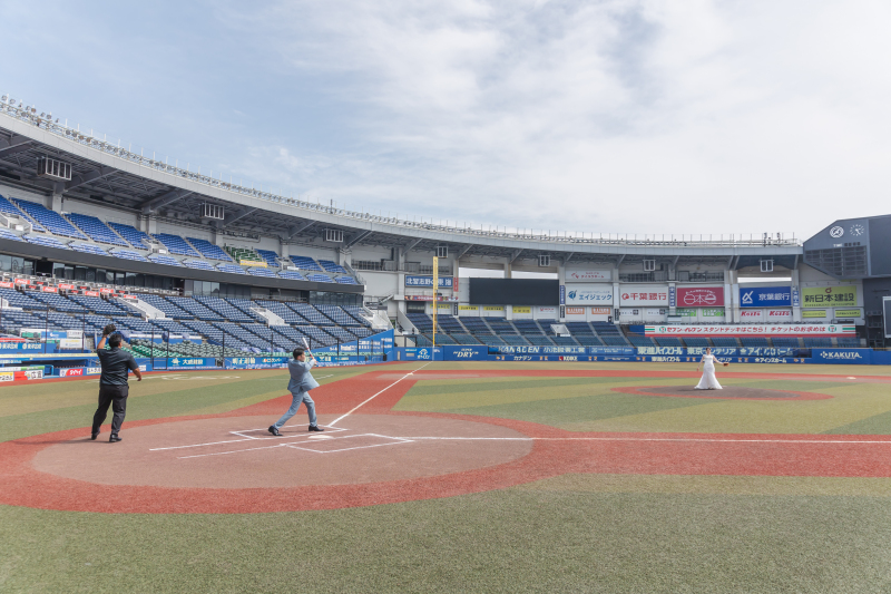 野球好きさん必見!ZOZOマリンスタジアムでフォトウエディング・衣装のランクアップなし◎
