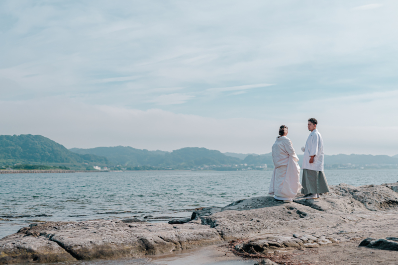 【早割２ヶ月前】和装＆洋装／沖ノ島でロケーション撮影｜衣装のランクアップなし◎事前衣装合わせあり