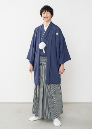 ネイビー紋服