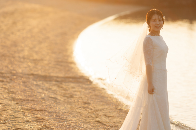 海辺でソロショット