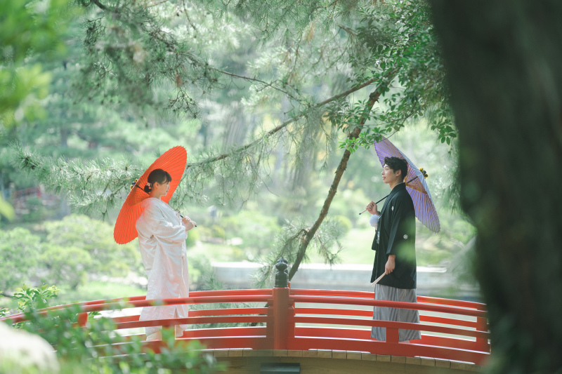 和傘でアクセント