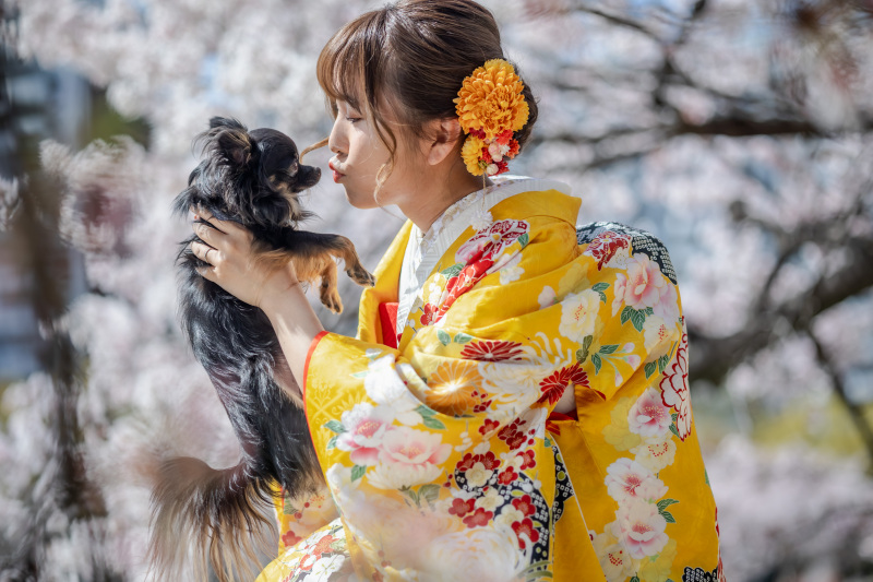 わんちゃんとのラブラブシーン