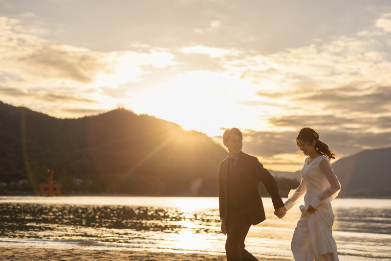 夕日に包まれて