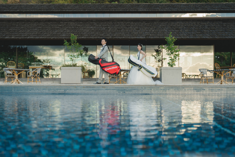 ゴルフバックと一緒に