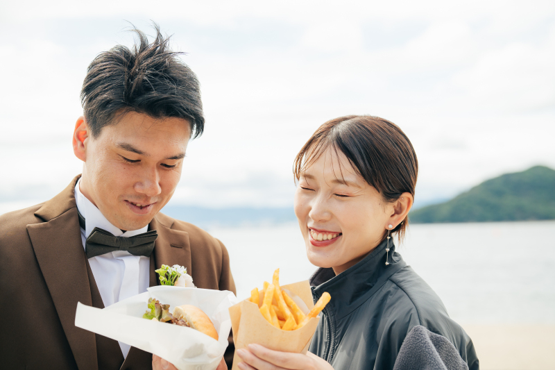 ハンバーガーにポテト!