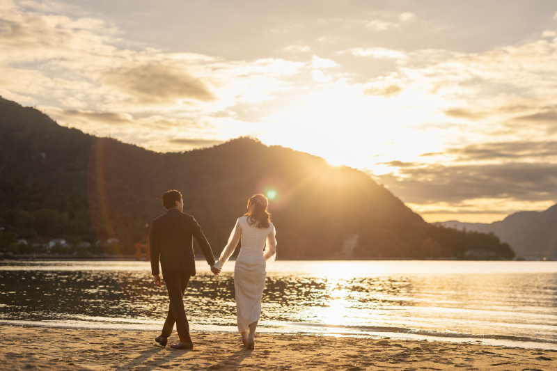 夕日に包まれて