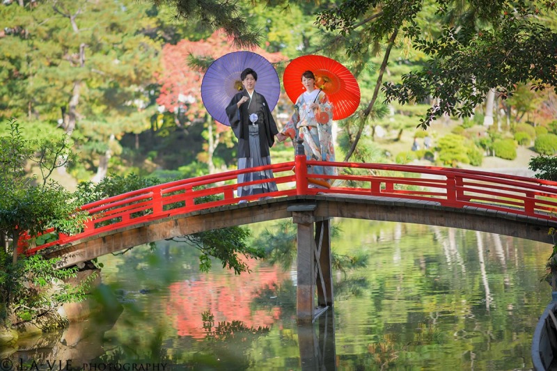 赤い橋と一緒に。