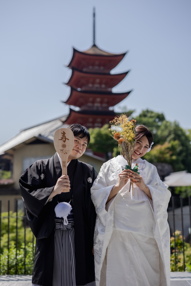 五重塔をバックに