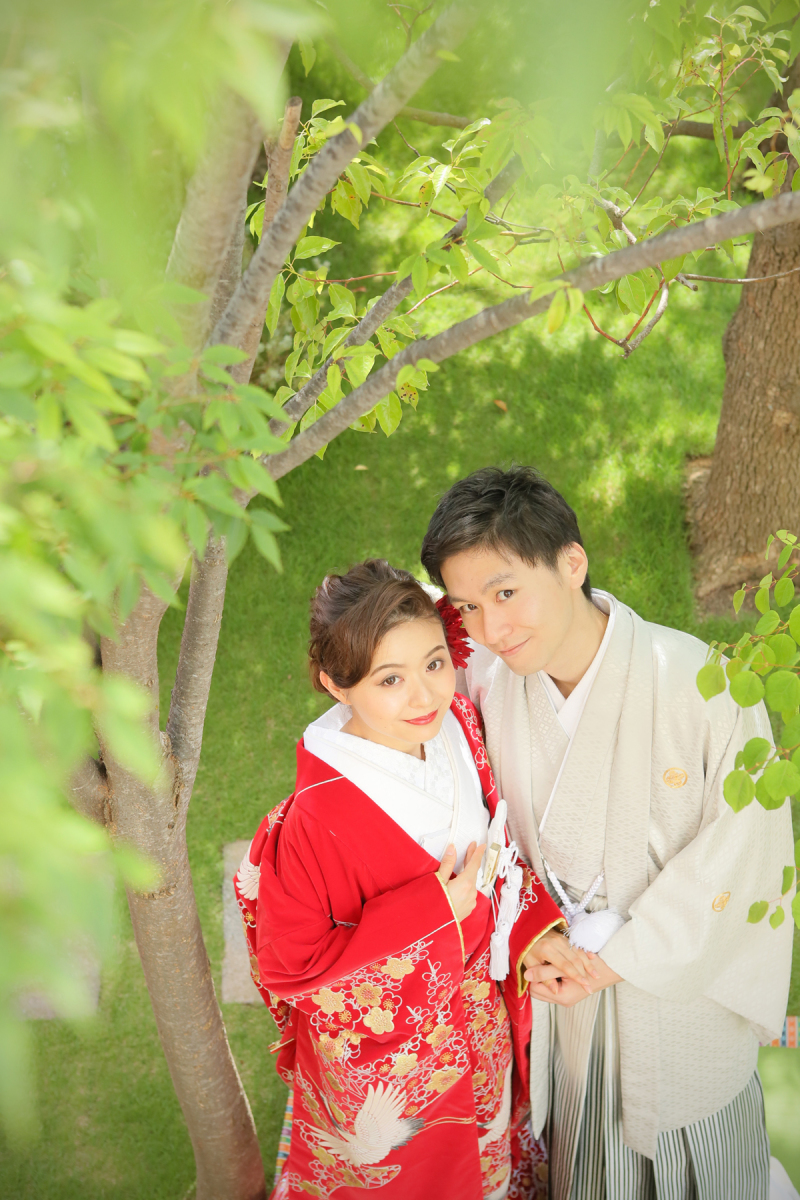 当店のガーデンで。