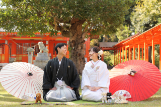 神社とスタジオでフォトウェディング！