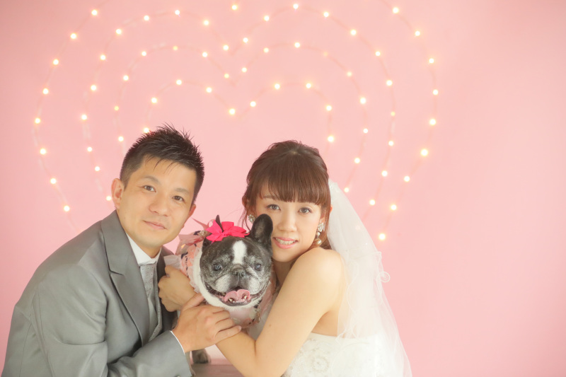 洋装スタジオ【データ1カット付き!即日渡し!愛犬愛猫と一緒にフォトウエディング】
