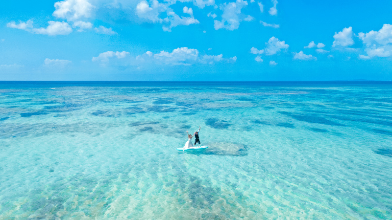 【SUP✕ドローン】沖縄ならではの組み合わせ！アクティブセットB《ビーチ+SUP+ドローン空撮》プラン☆