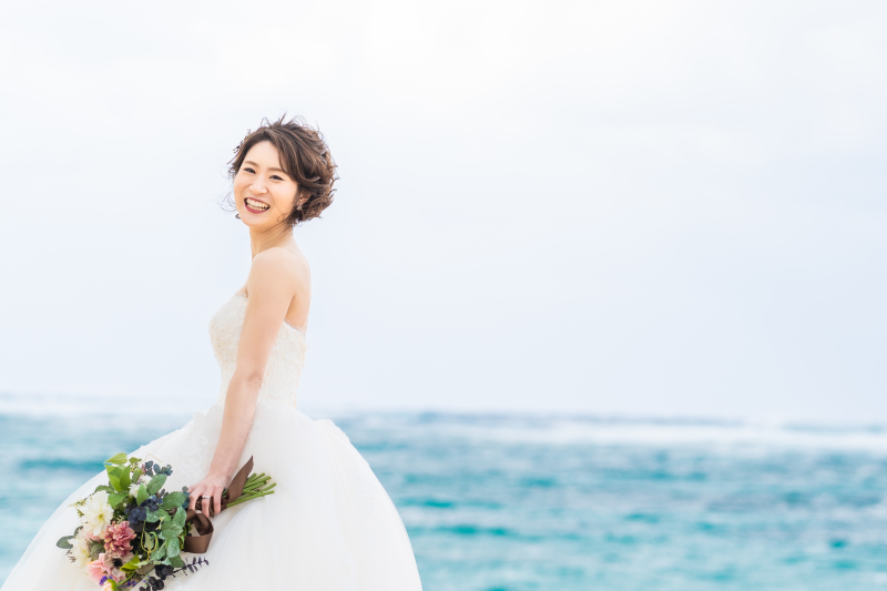 ☆花嫁様ドレス2着付☆ ビーチ+サンセット ☆お色直しプラン☆