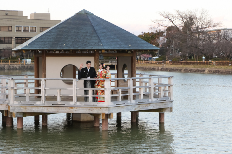 京都長岡京のお池で撮影