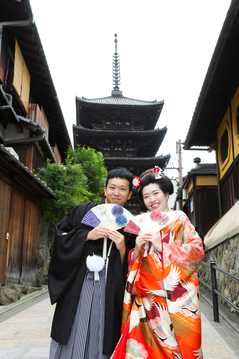 八坂の塔をバックに！