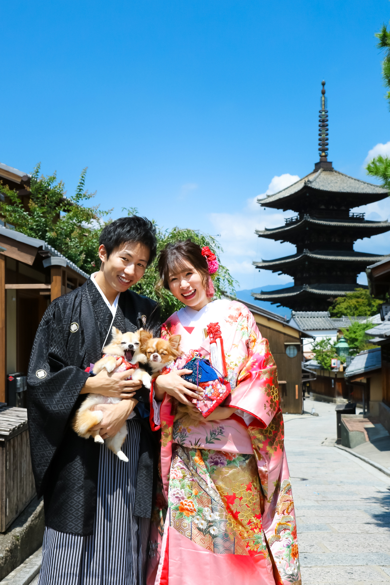 青空とかわいいお二人＋二匹