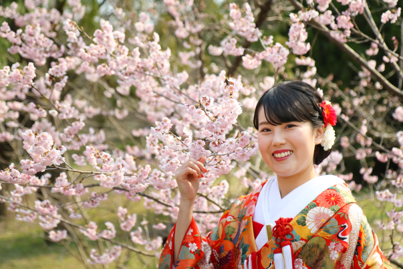 綺麗なお花の下で