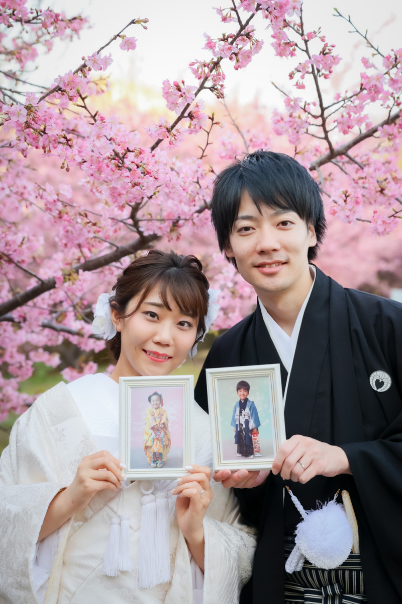 満開の桜をバックにキッズ時代の写真！（笑）