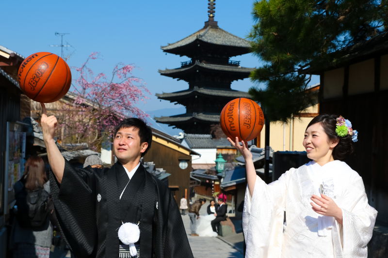 五重塔の前で！