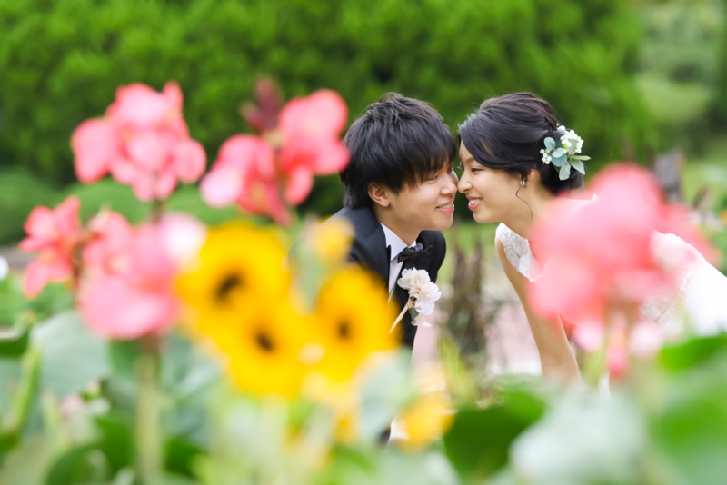 お花に囲まれて