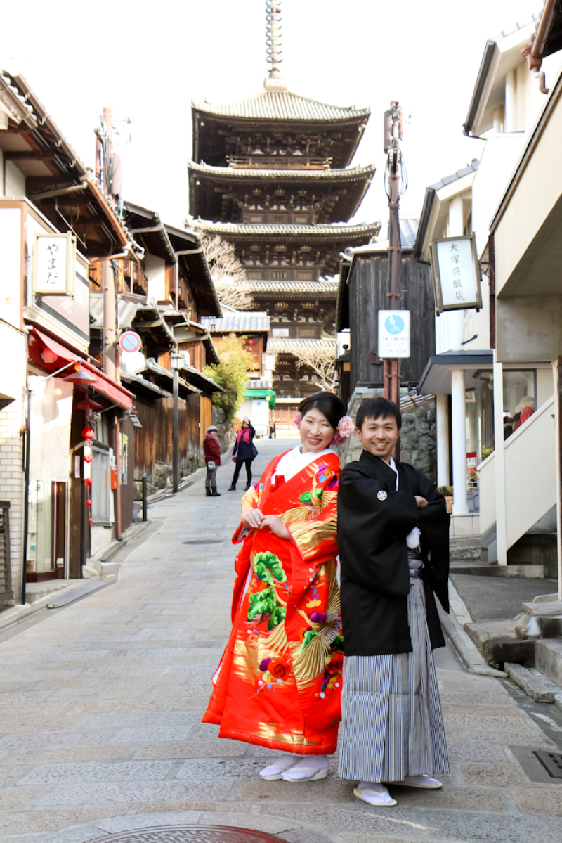 ロケのシメは八坂の塔！