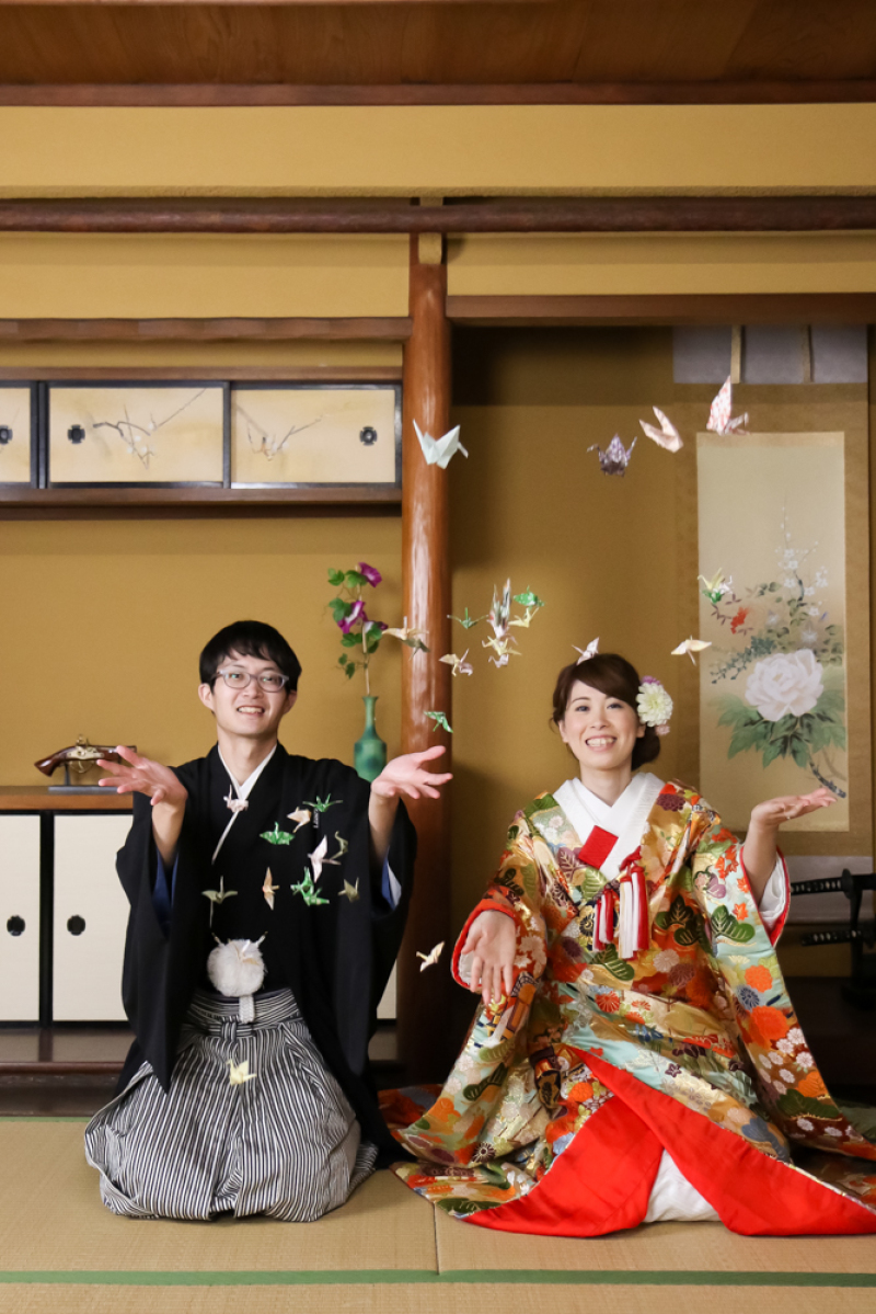 鶴さんが上から降って来る（笑）