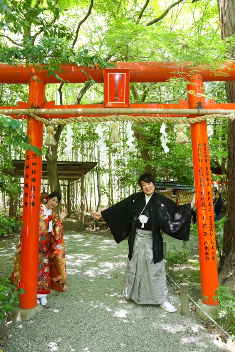 嵐山と竹林と白福稲荷神社