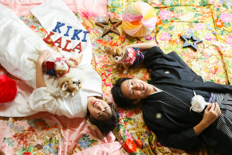 打掛絨毯にゴロン