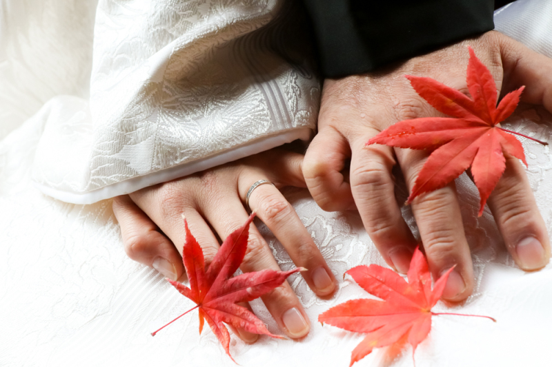 紅葉を使ったアレンジ①