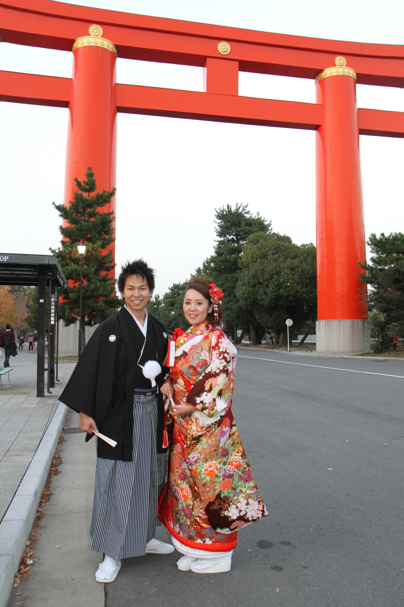 大鳥居をバックに!