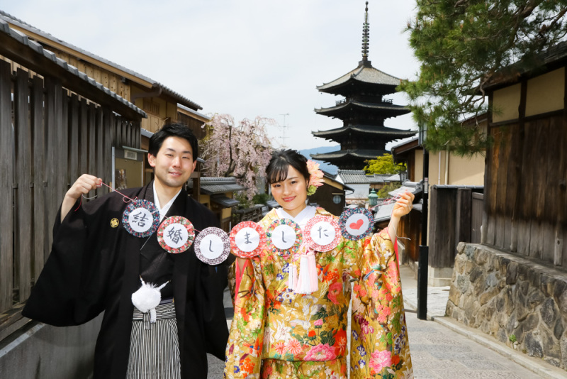 八坂の塔をバックに!
